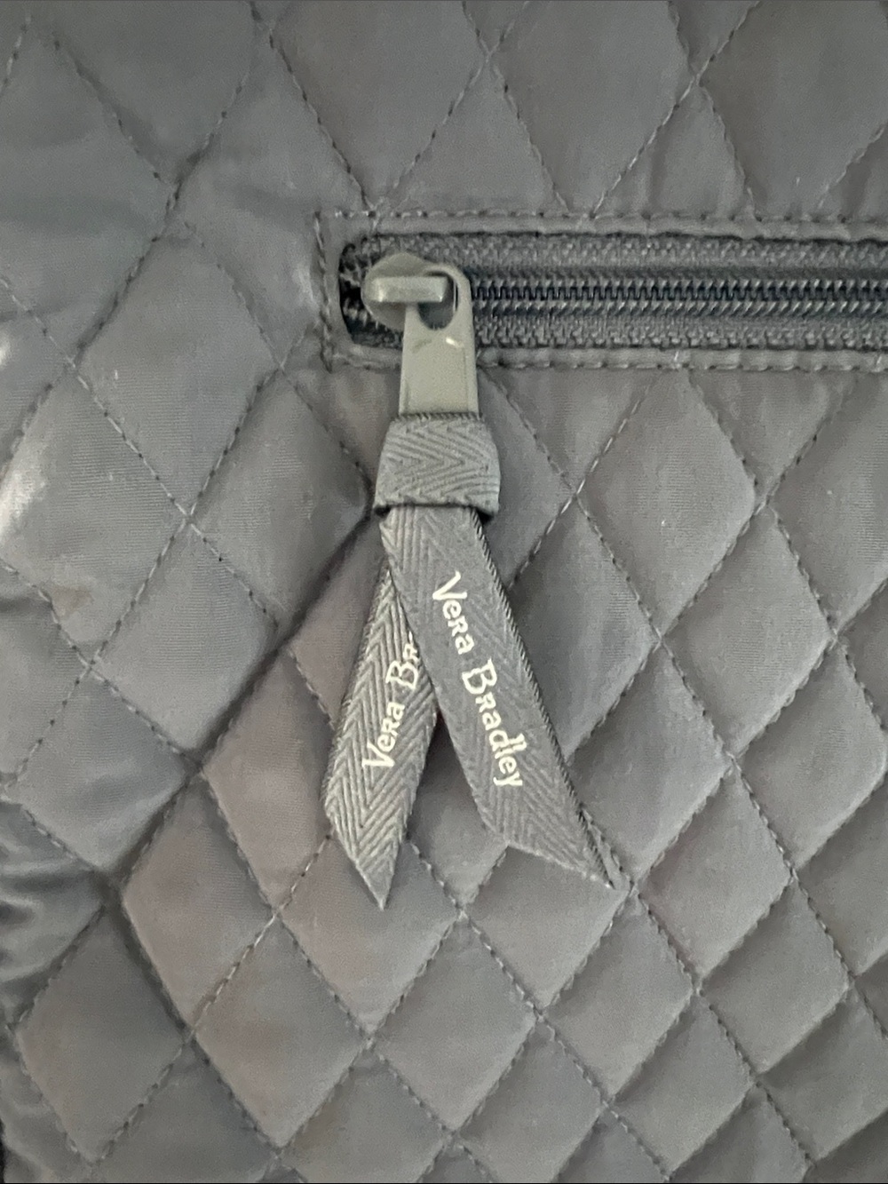 Vera Bradley Quilted Slate Gray Messenger Bag - Picture 3 of 9